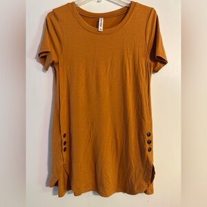 Casual Orange long shirt with Button Detail